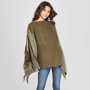 OLIVE PONCHO SWEATER